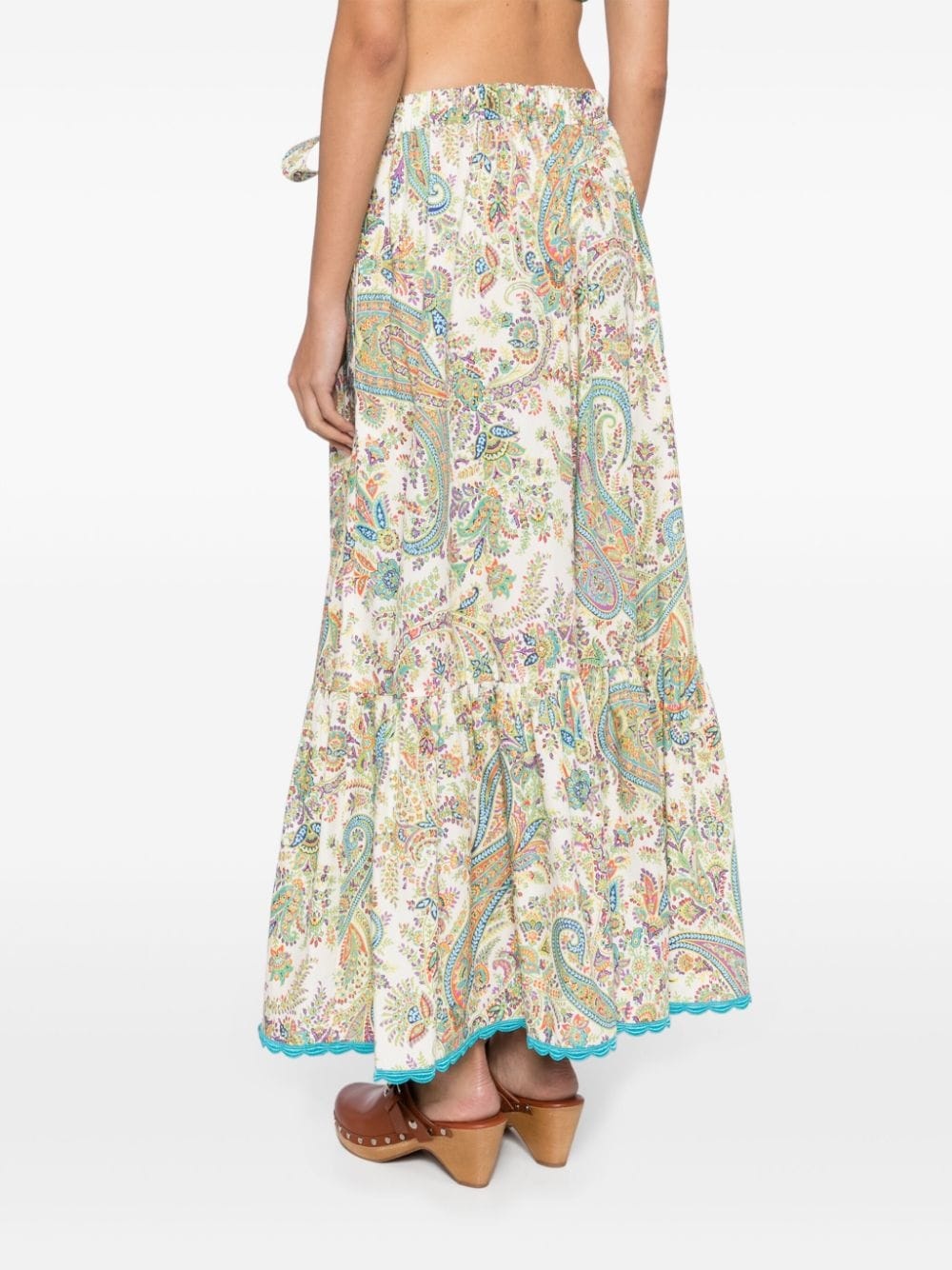 paisley-print cotton skirt - 4