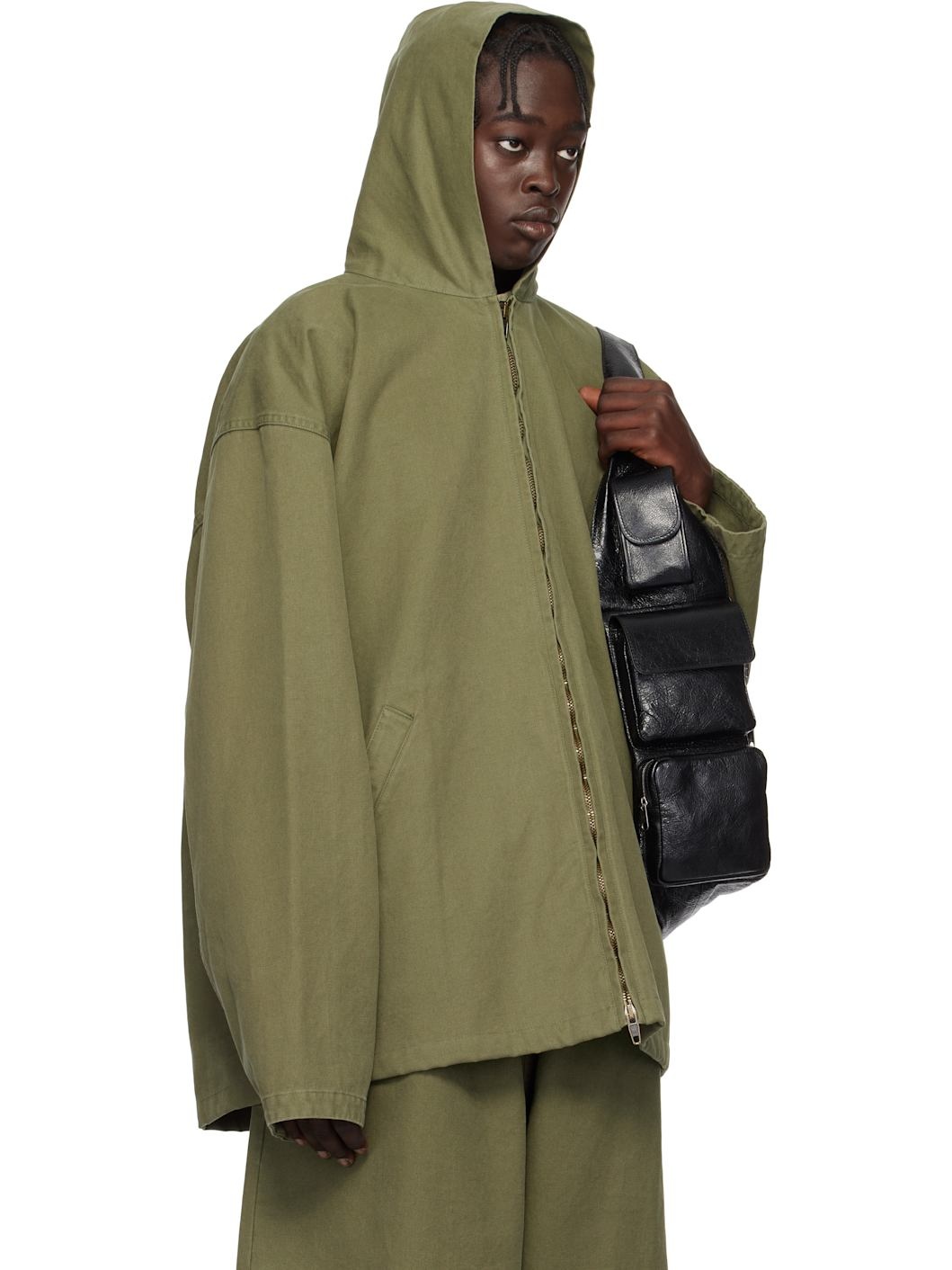 Khaki Hooded Zip-Up Jacket - 2