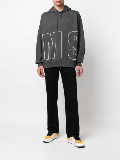 MSGM large logo-print drawstring hoodie outlook