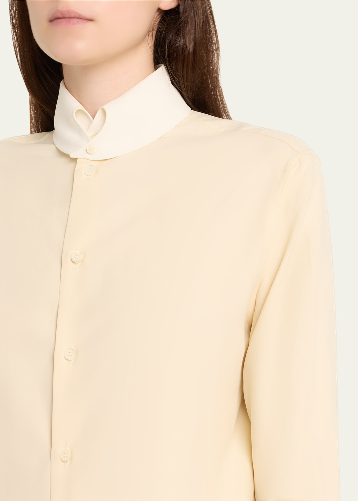 Thea Dylan-Collar Silk Shirt - 5