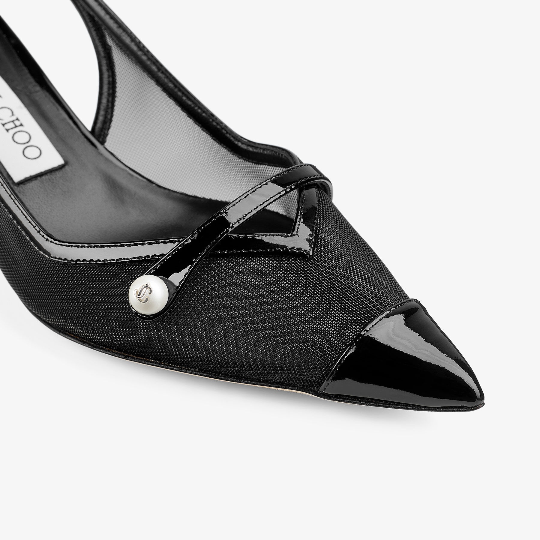 Amita 45
Black Patent Leather and Mesh Slingbacks - 3