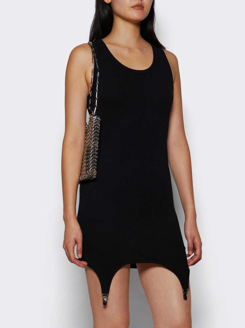 Jean Paul Gaultier Ribbed Short Dress With Lingerie Garter Black outlook
