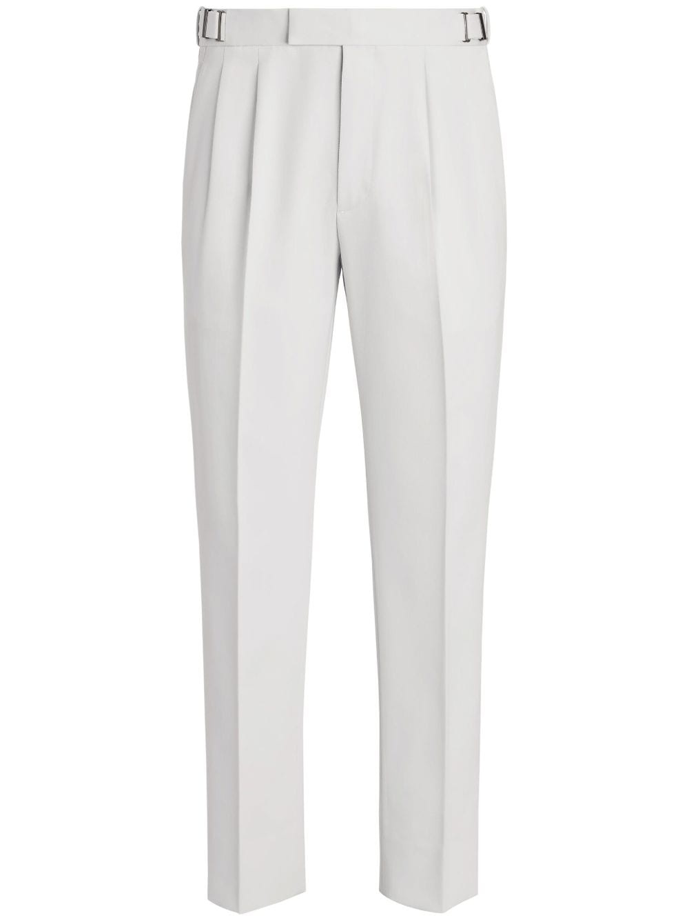 pleat-detail straight-leg trousers - 1