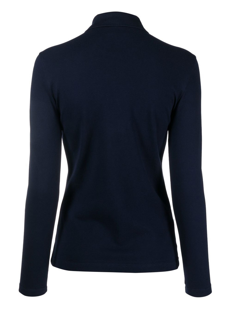 LACOSTE logo-patch long-sleeve polo shirt outlook