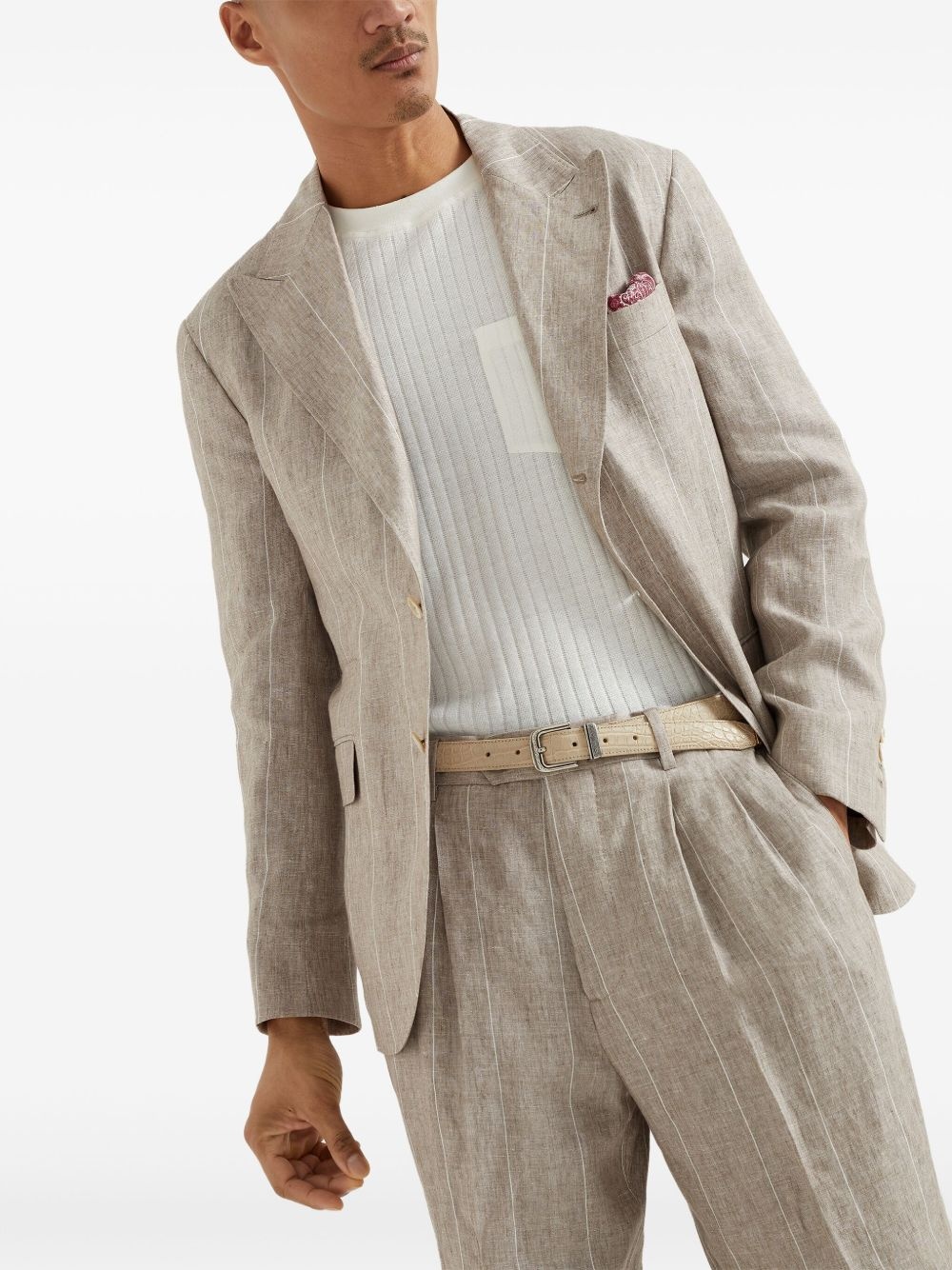 wide striped blazer - 5