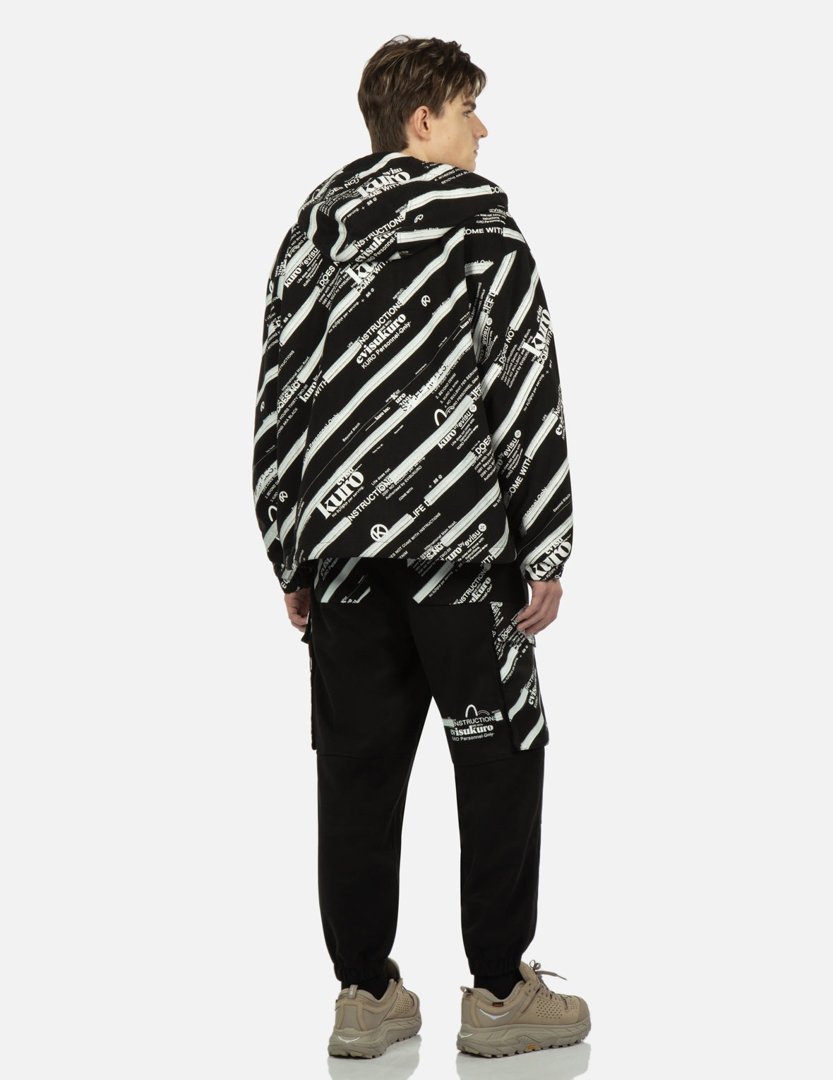 Monogram Logo and Slogan Print Padded Jacket - 4