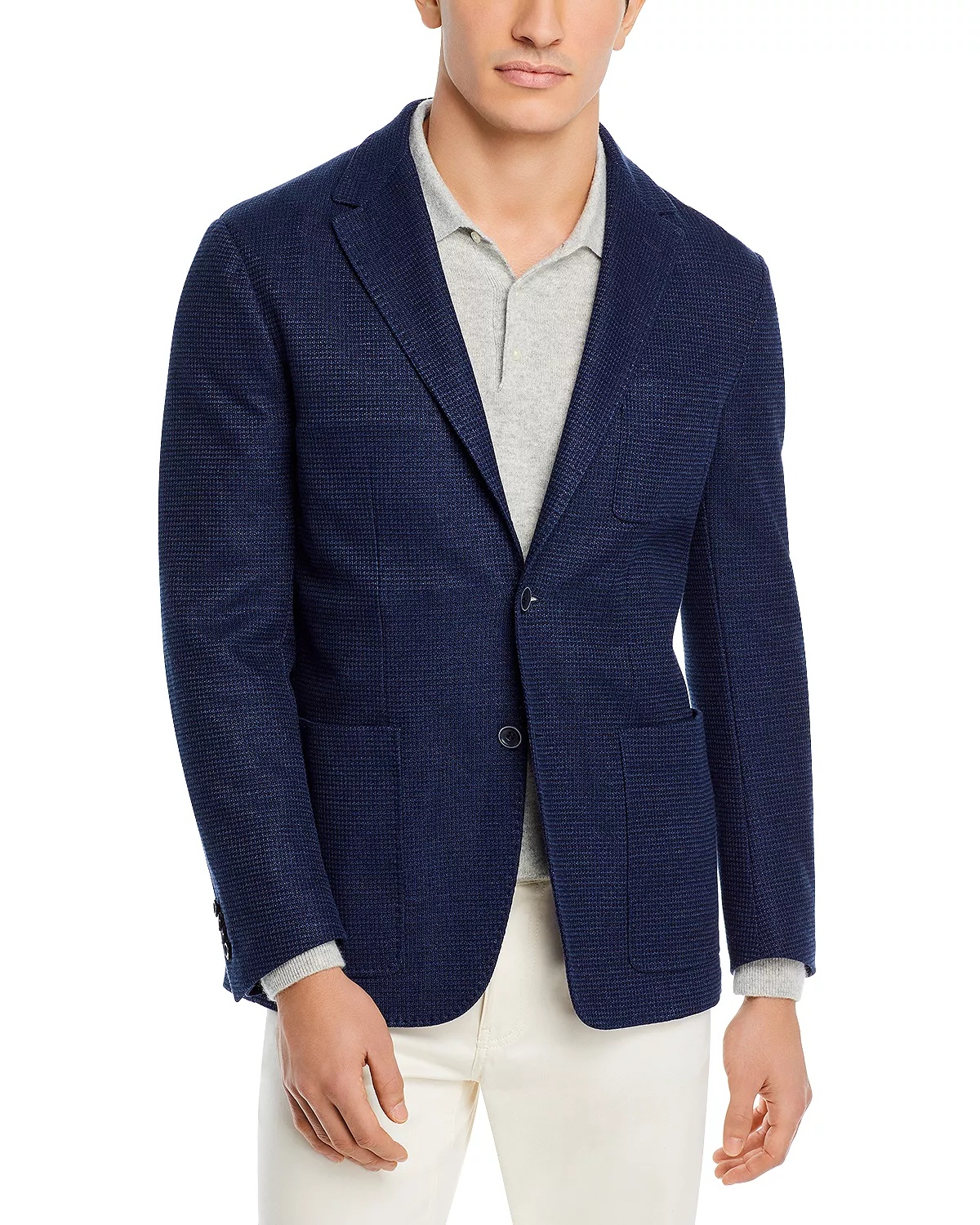 Cotton & Linen Textured Jersey Regular Fit Sport Coat - 1