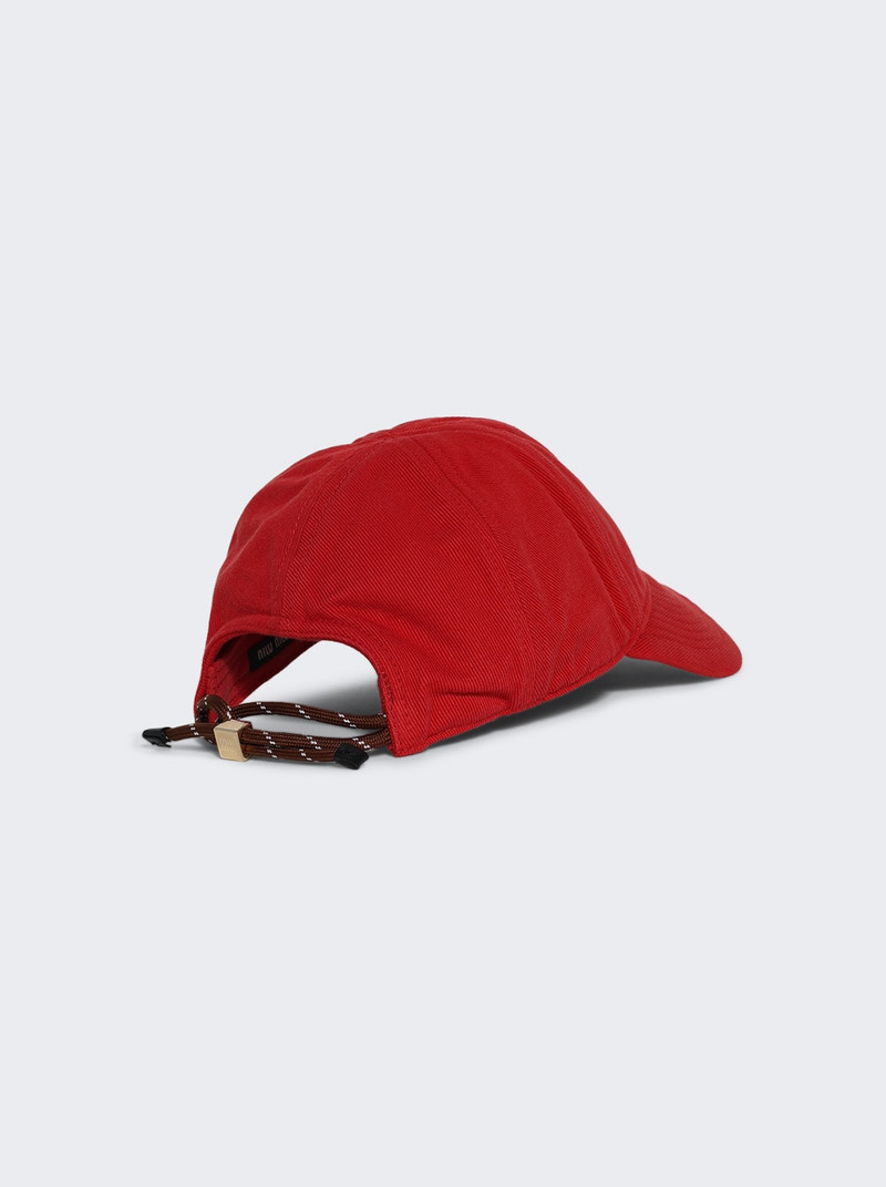 Miu Miu Denim Baseball Cap Rosso And Tabacco outlook