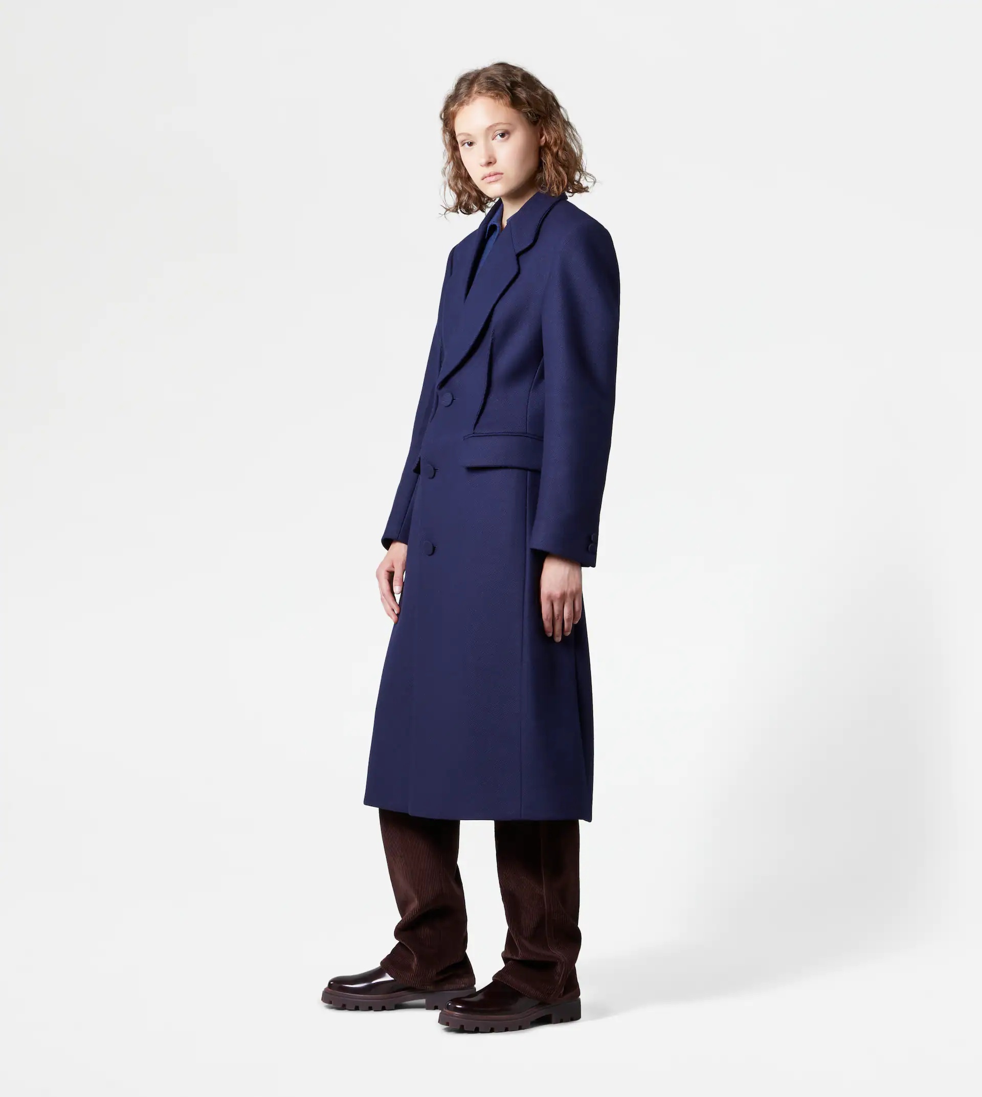 WOOL BLEND COAT - BLUE - 4