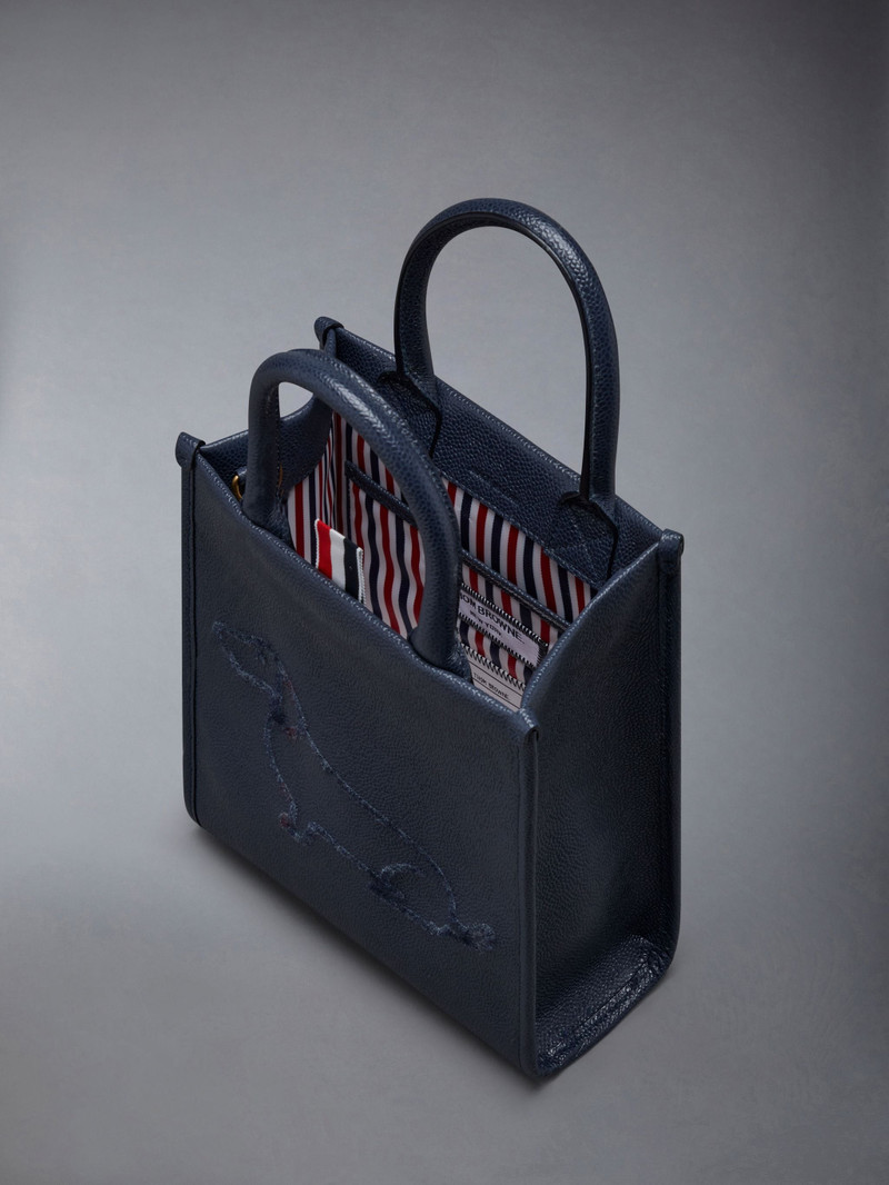 Pebble Grain Leather Hector Icon Small Squared Tote 4