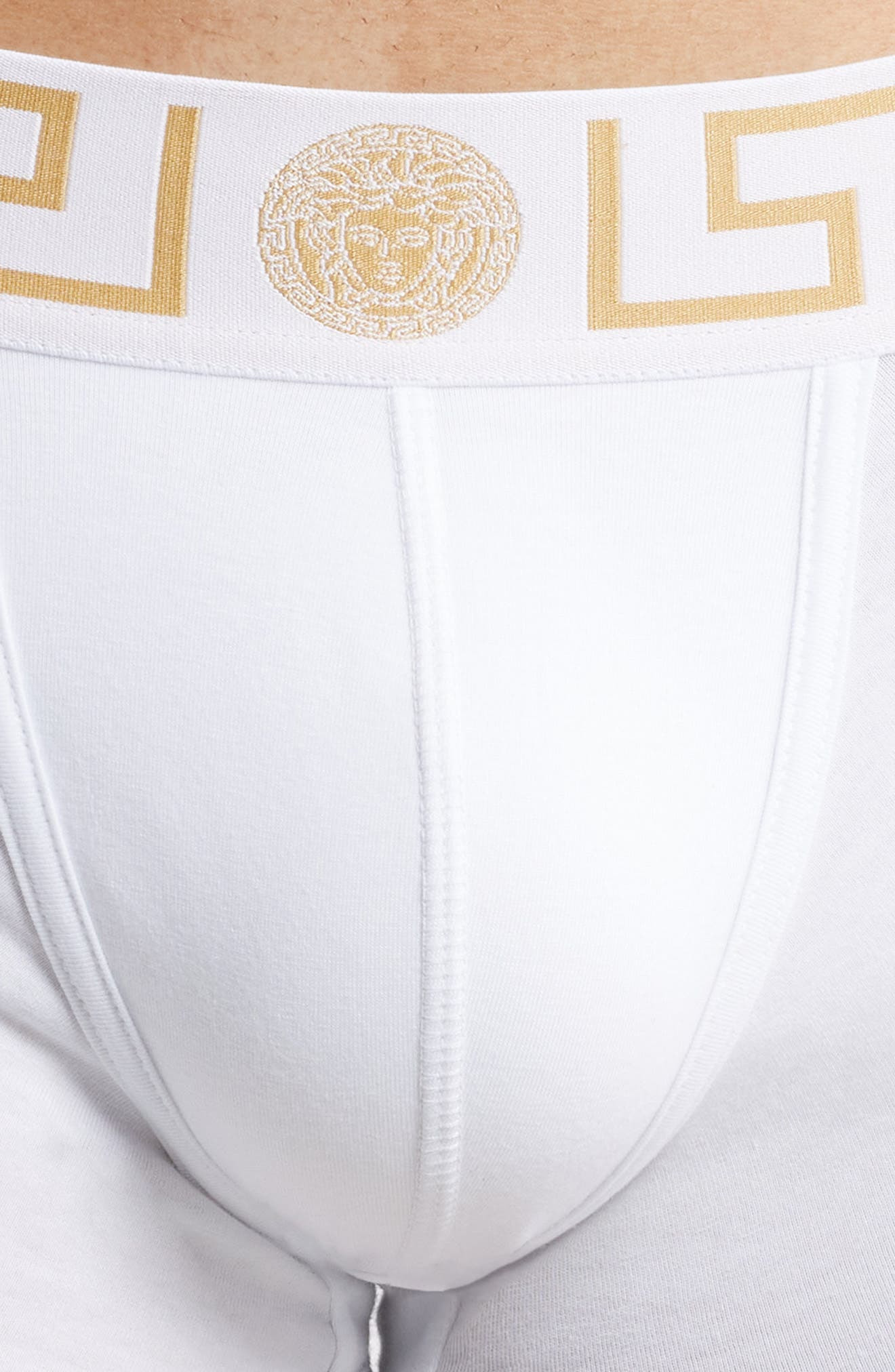 Versace Grecca Band Boxer Briefs in White Greek Gold at Nordstrom - 4