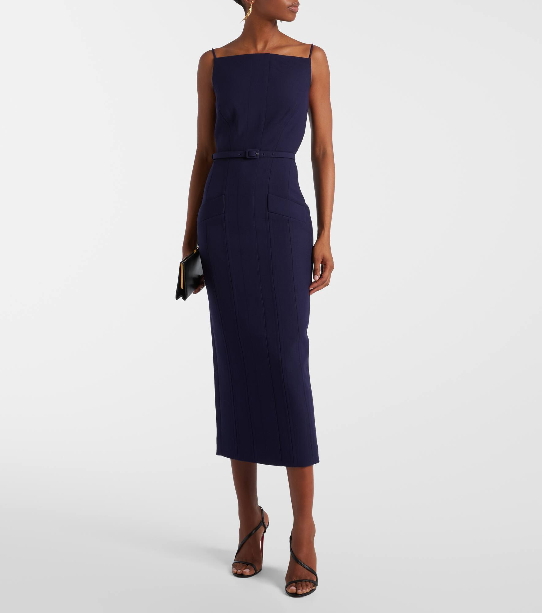 Belted crêpe midi dress - 2