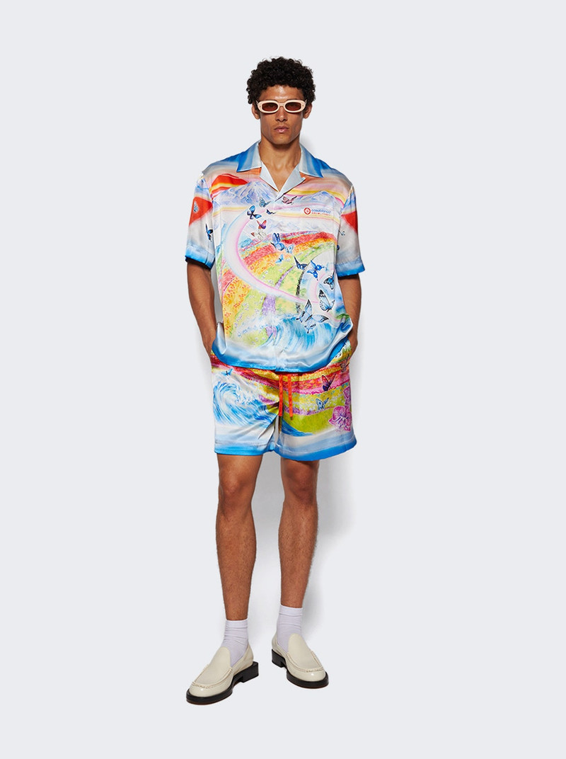 Cuban Collar Short Sleeve Shirt Butterfly Mountain 5