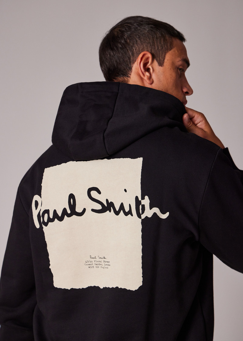 Black Signature Logo Print Hoodie 5