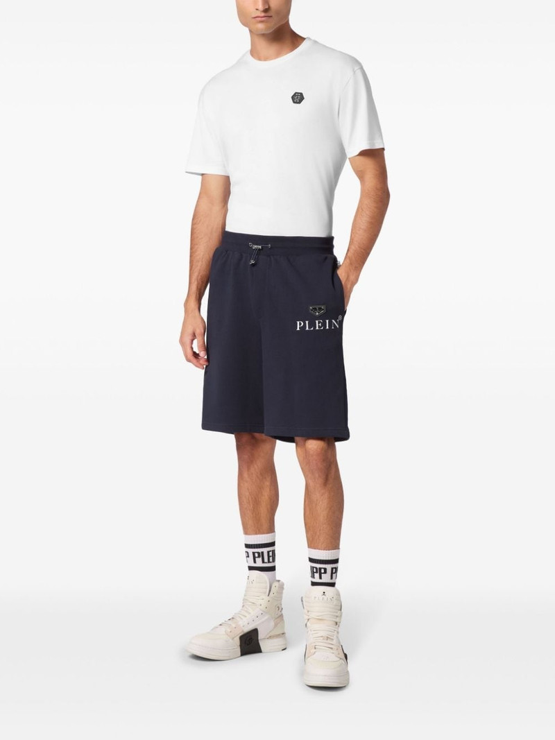 PHILIPP PLEIN logo-plaque cotton-blend shorts outlook