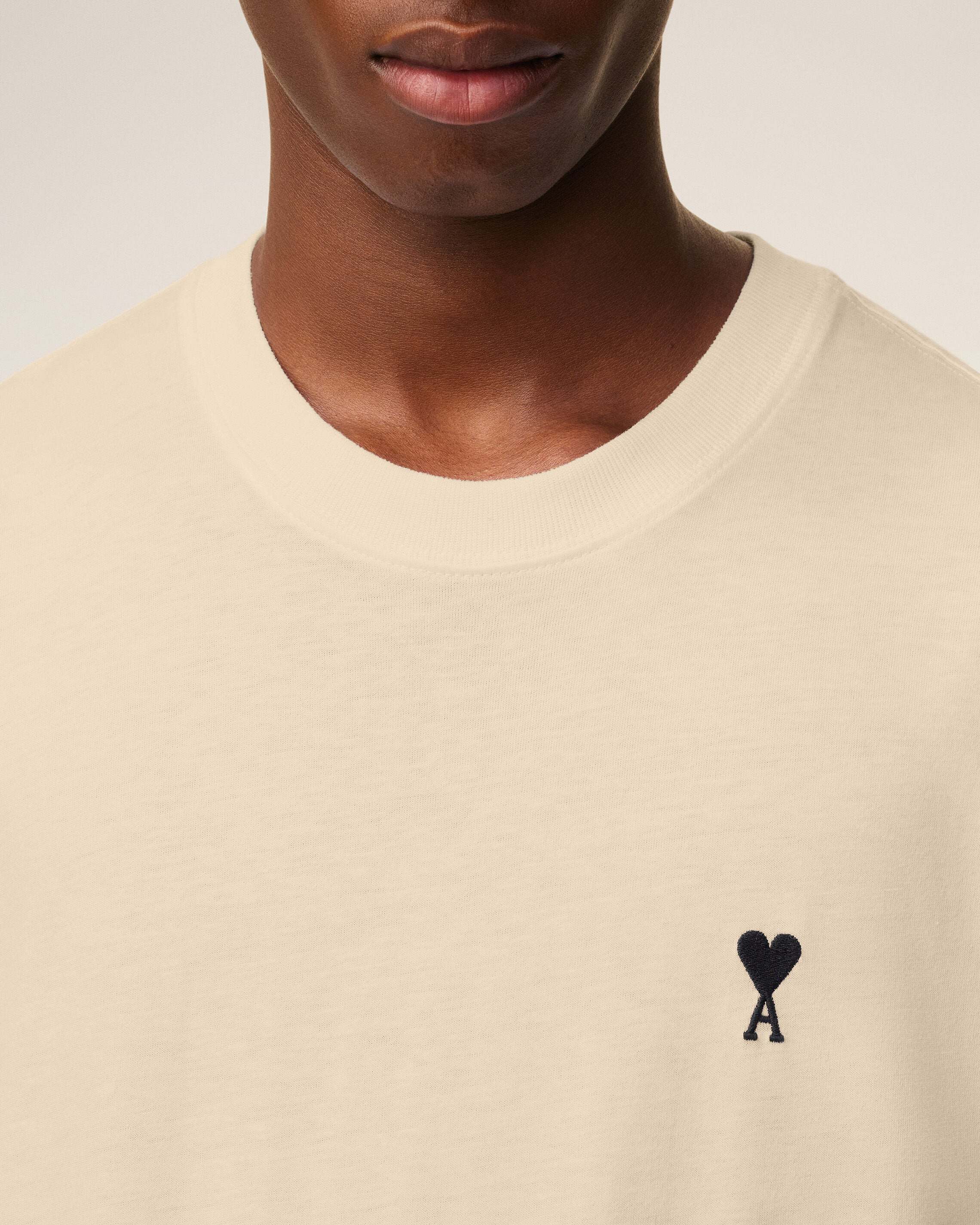 BEIGE COTTON AMI DE COEUR T-SHIRT - 4