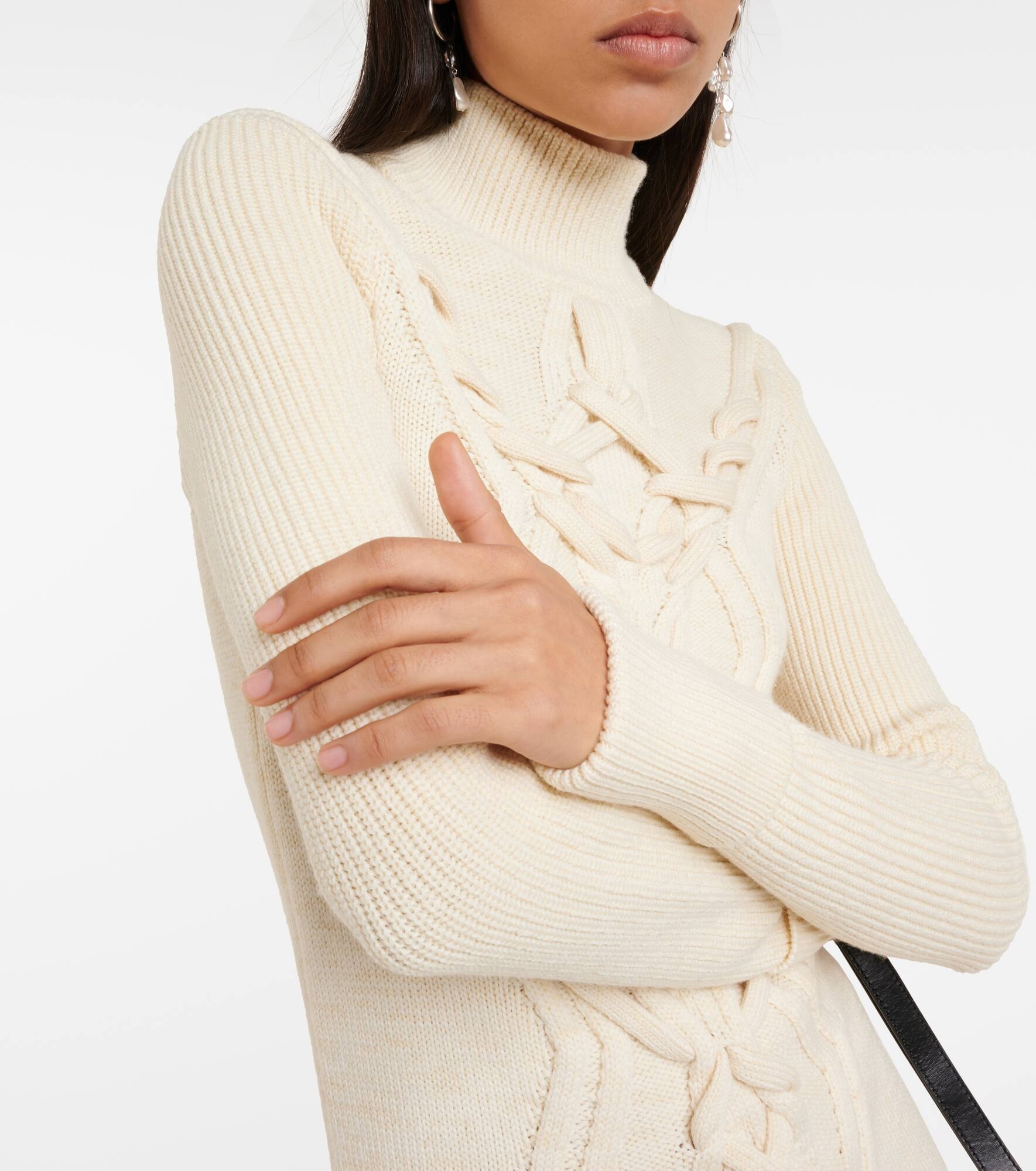 Atina cable-knit wool-blend minidress - 4