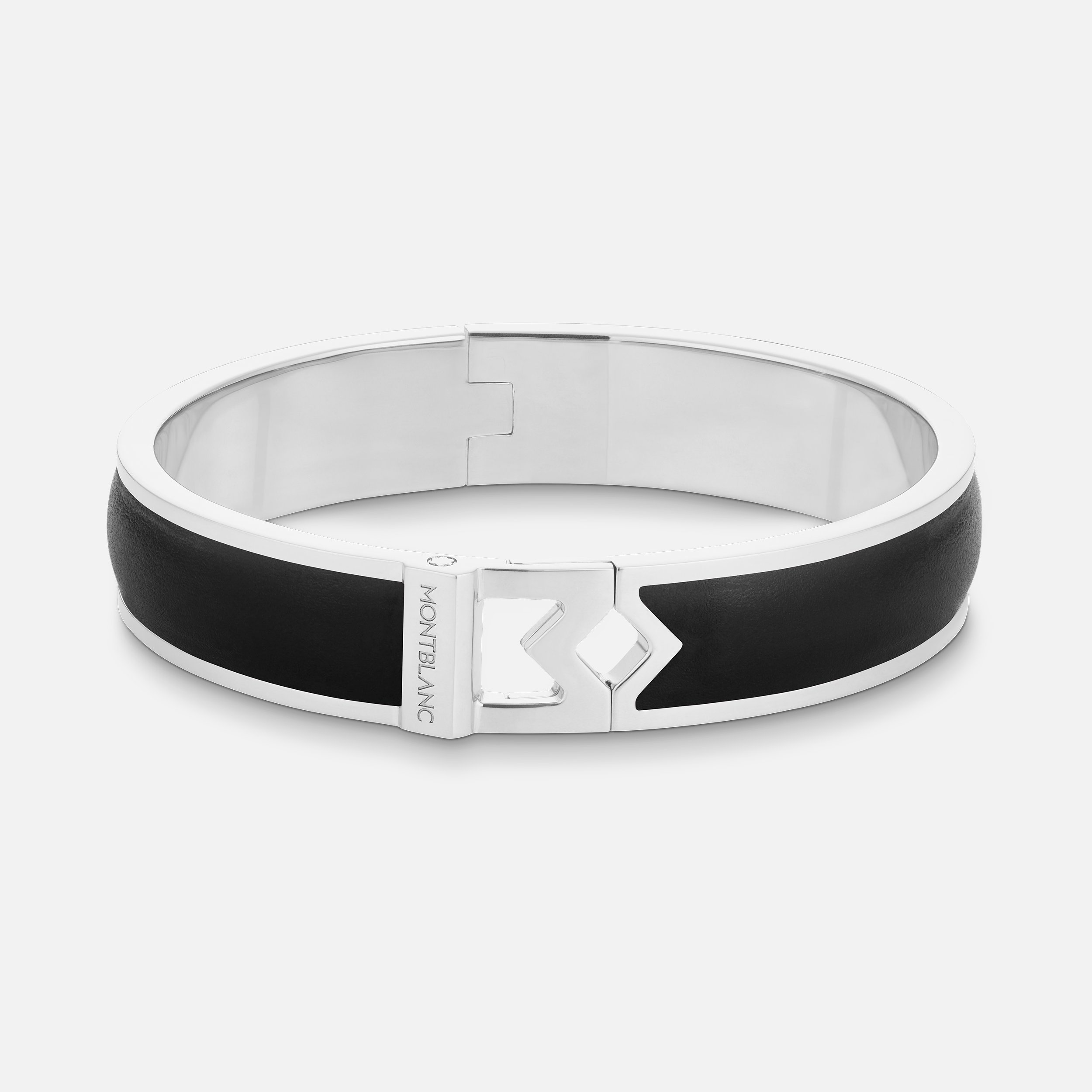 Bangle Steel Montblanc M logo Black leather - 1