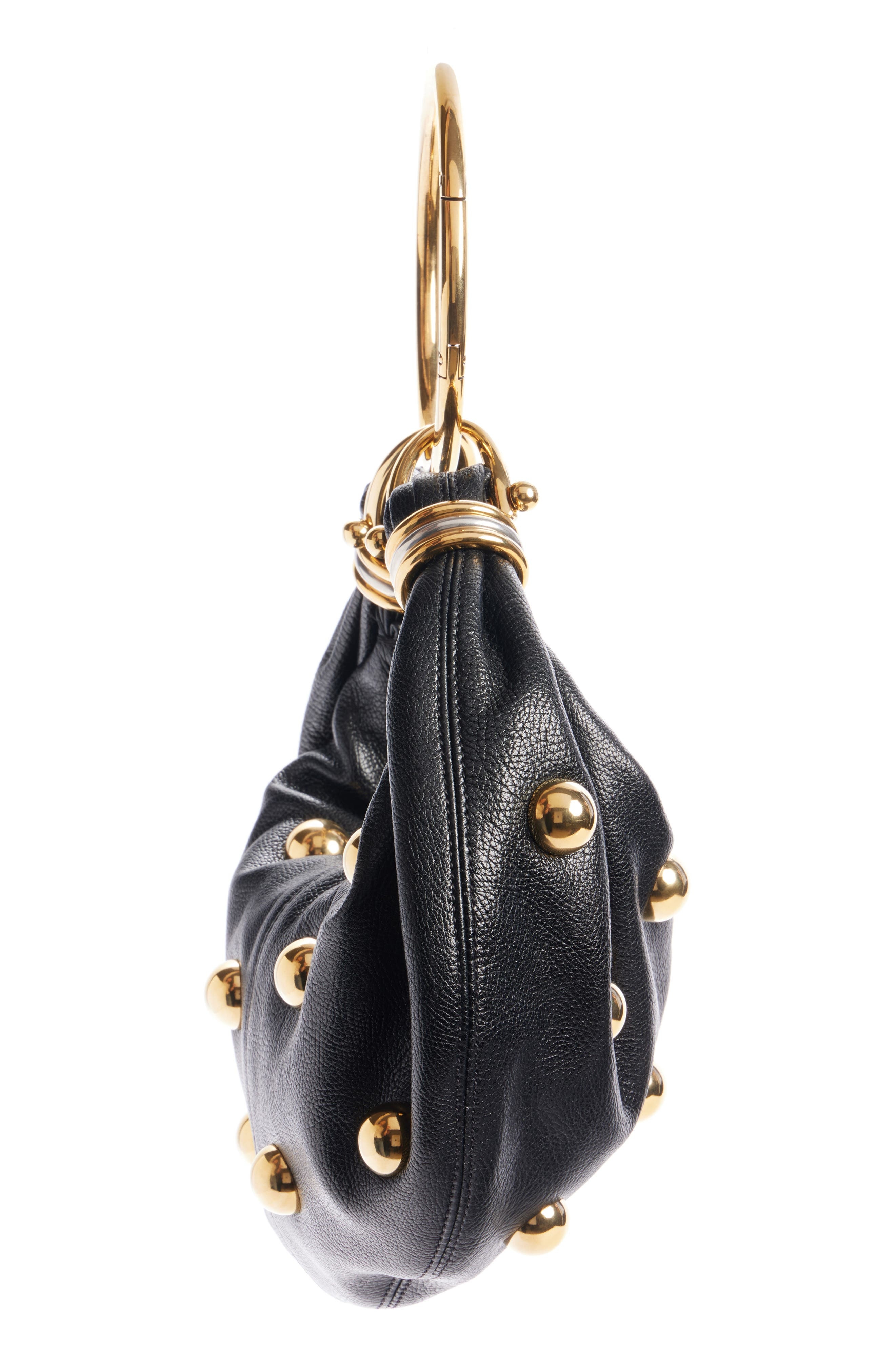Chloé Small Bracelet Studded Hobo Bag in Black 001 at Nordstrom - 5