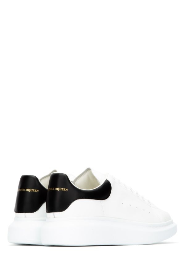 White leather sneakers with black leather heel - 4