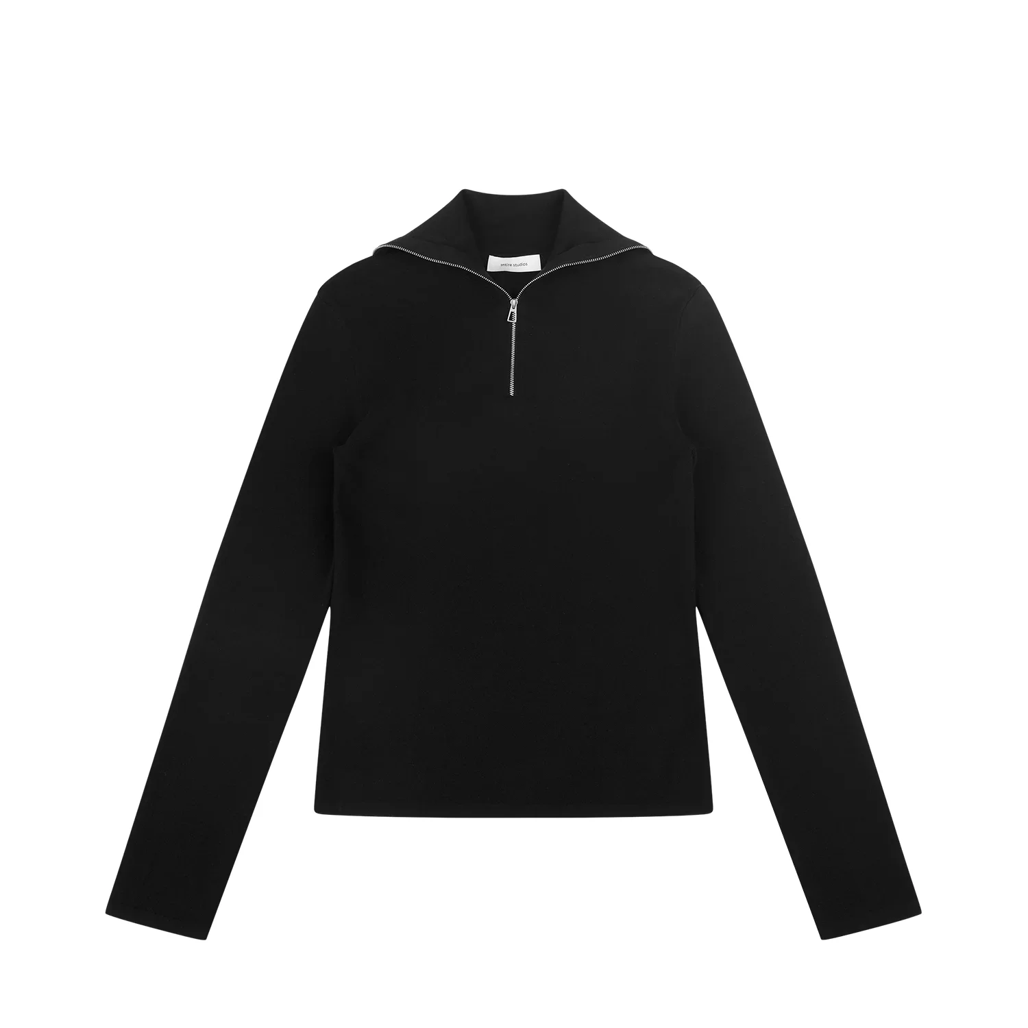 ZIP UP TURTLENECK BLACK - 1