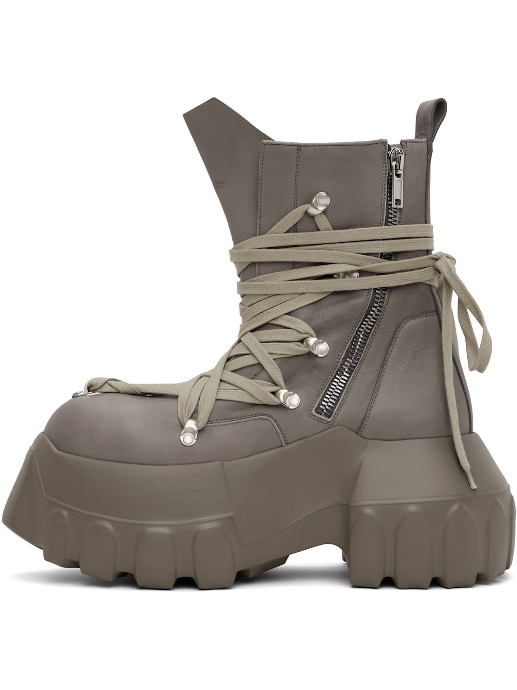Gray Hollywood Megalace Mega Tractor Boots - 3