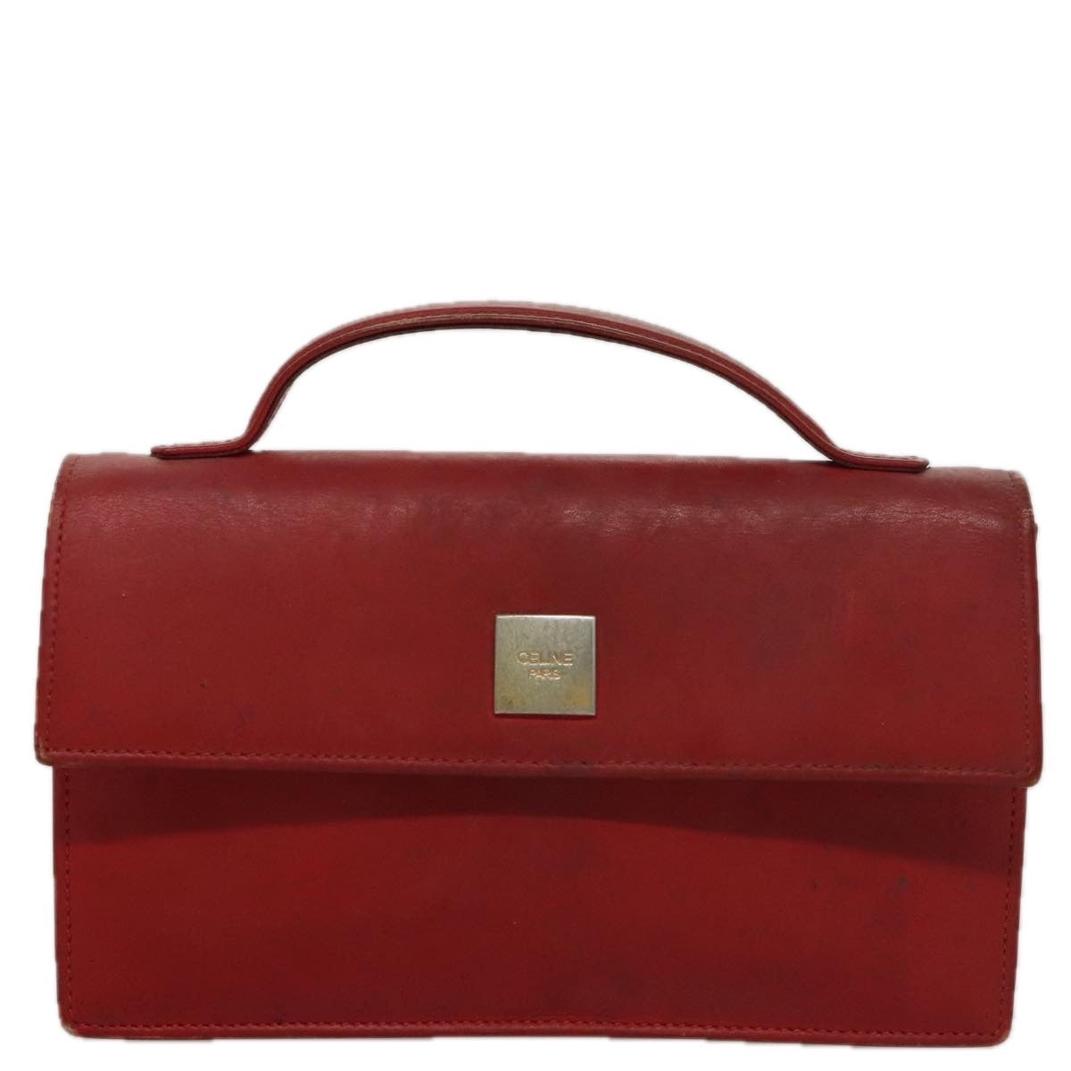 CELINE Mini Hand Bag Leather Red - 13