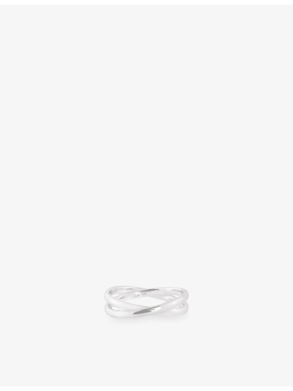 Illusion Twist Rhodium-Plated Sterling-Silver Band Ring - 1