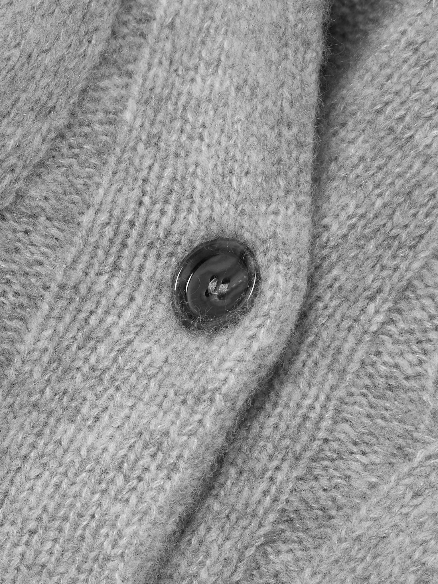Cable-knit cashmere and silk-blend cardigan Gray - 4