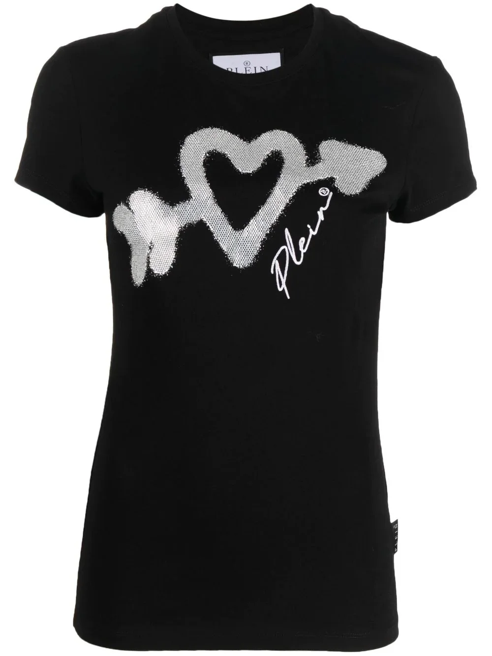 crystal-embellished logo T-shirt - 1