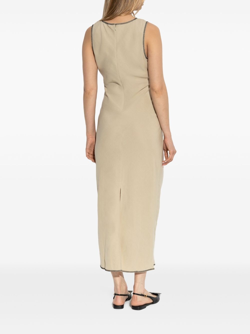 contrast-stitching maxi dress - 4