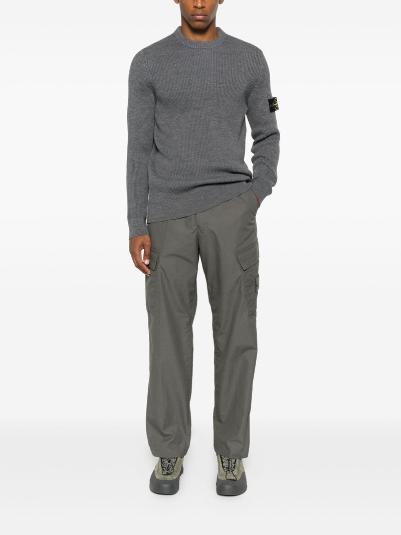 Stone Island ribbed-knit logo-patch sweater outlook