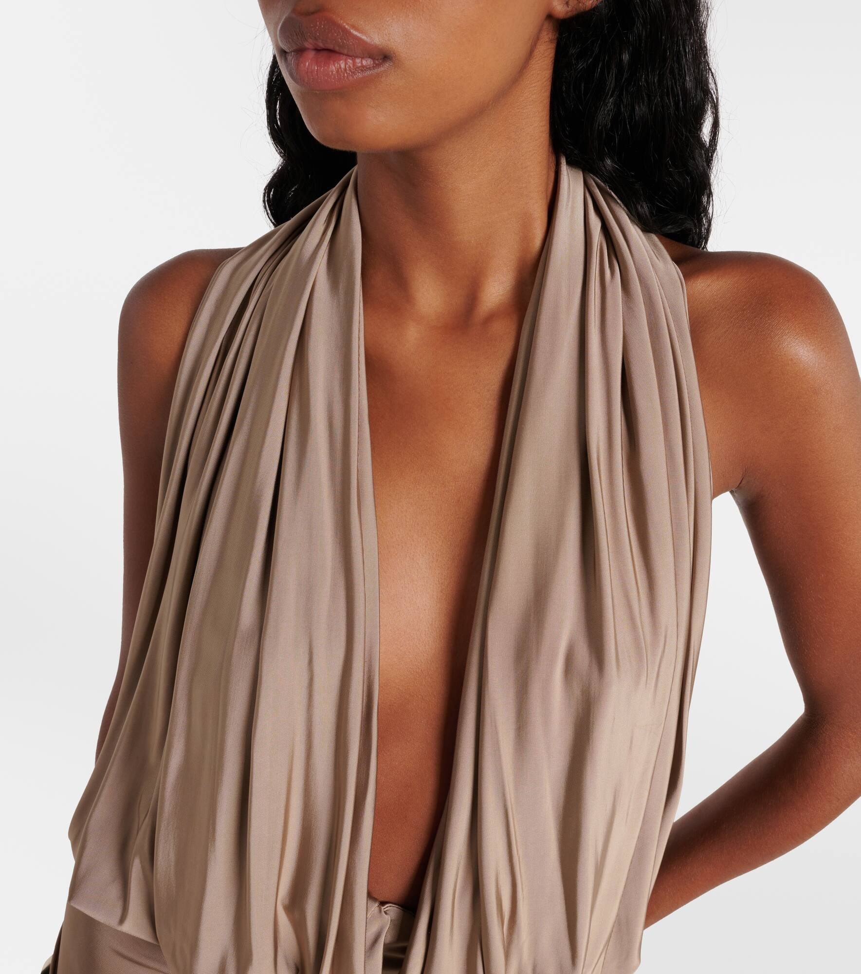 Open-back jersey midi dress - 4