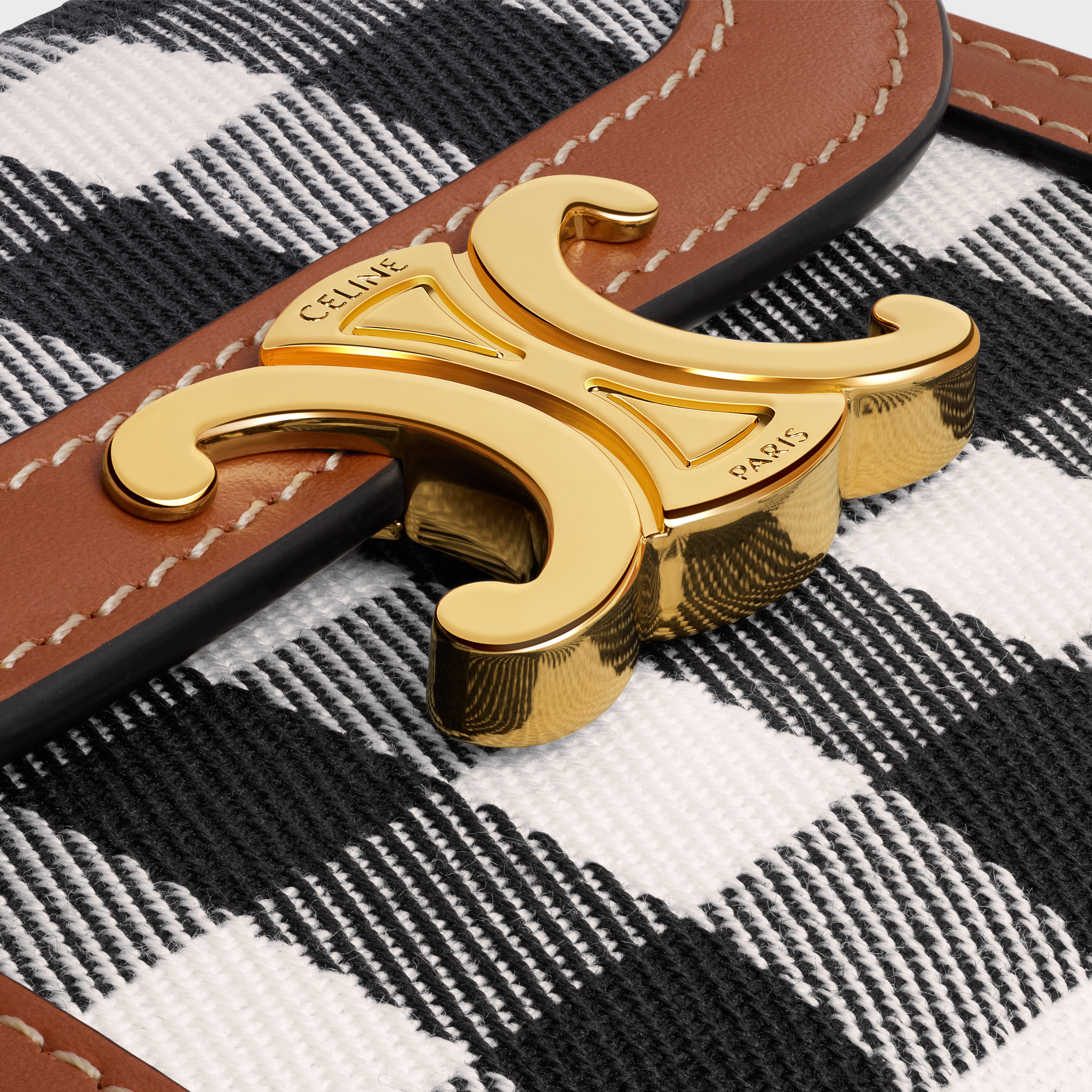 Small Flap Wallet TRIOMPHE IN VICHY TEXTILE AND CALFSKIN - 5