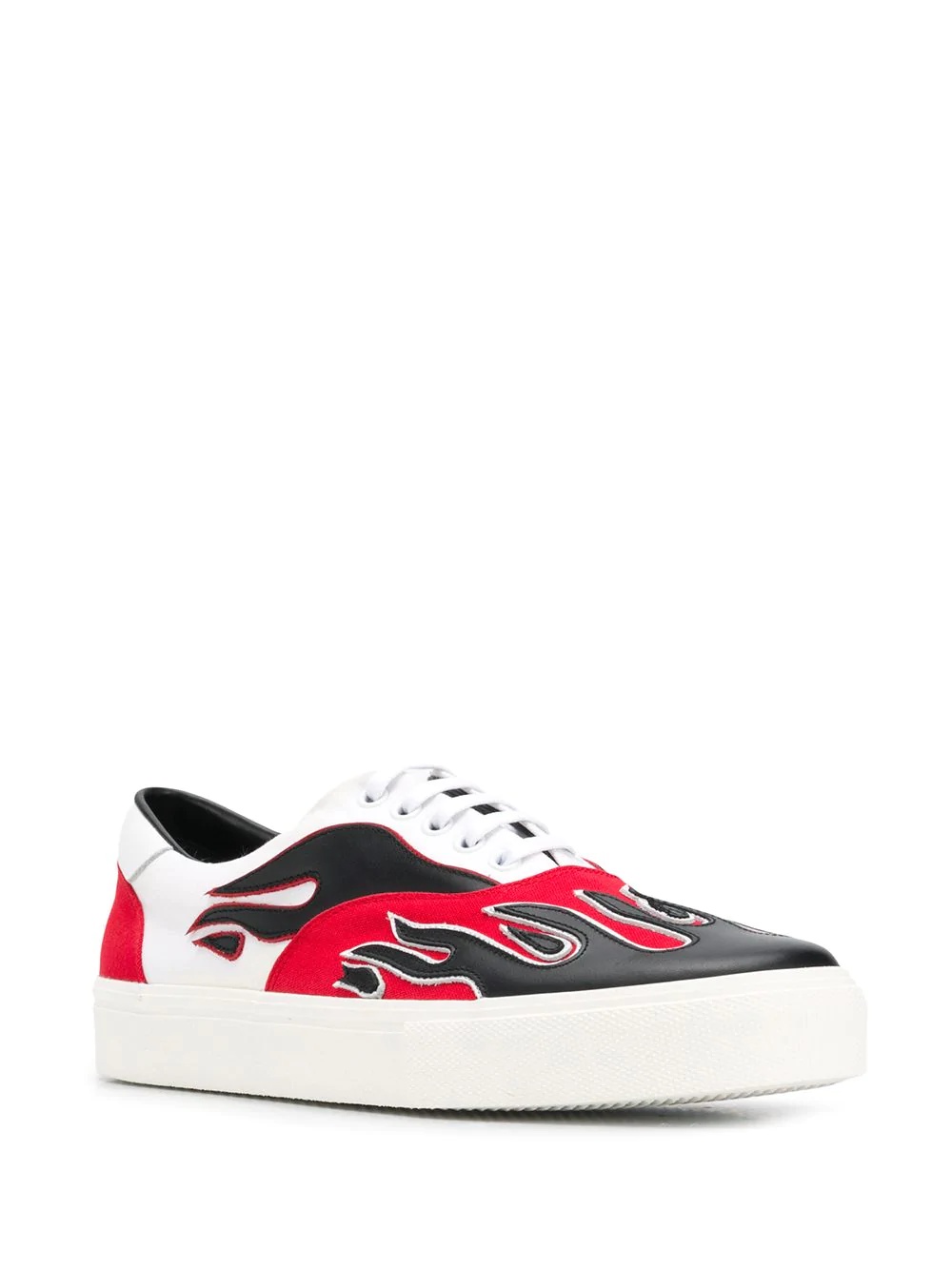 flames-appliqué low-top sneakers - 2