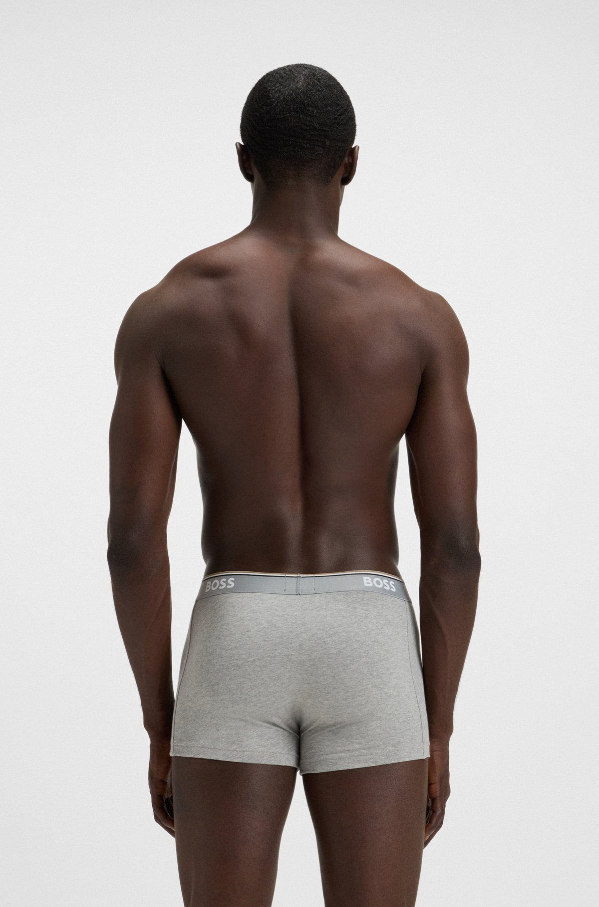 THREE-PACK OF STRETCH-COTTON TRUNKS WITH LOGO WAISTBANDS - 3