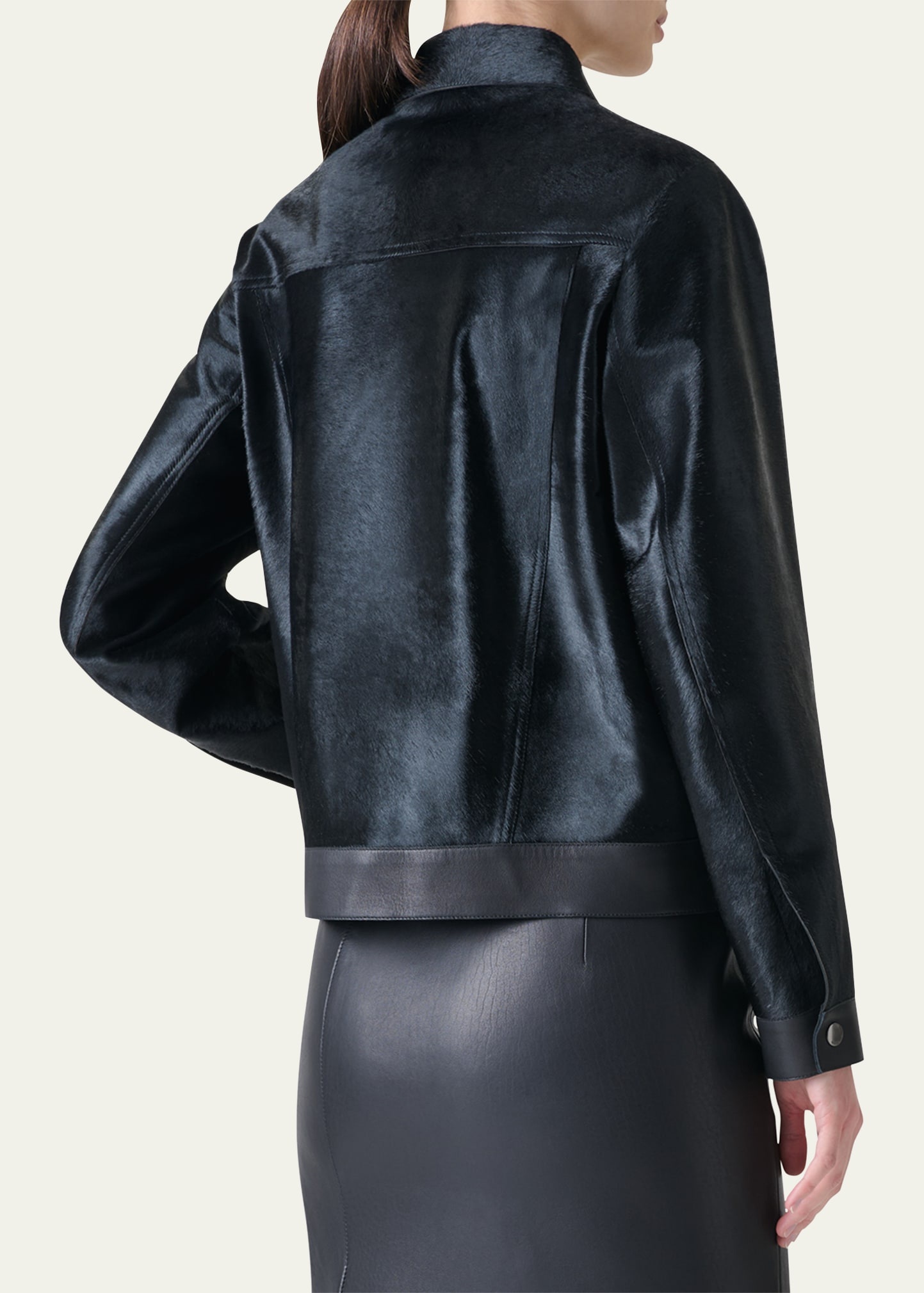 Gemini Calf Shearling and Leather Trucker Jacket - 3