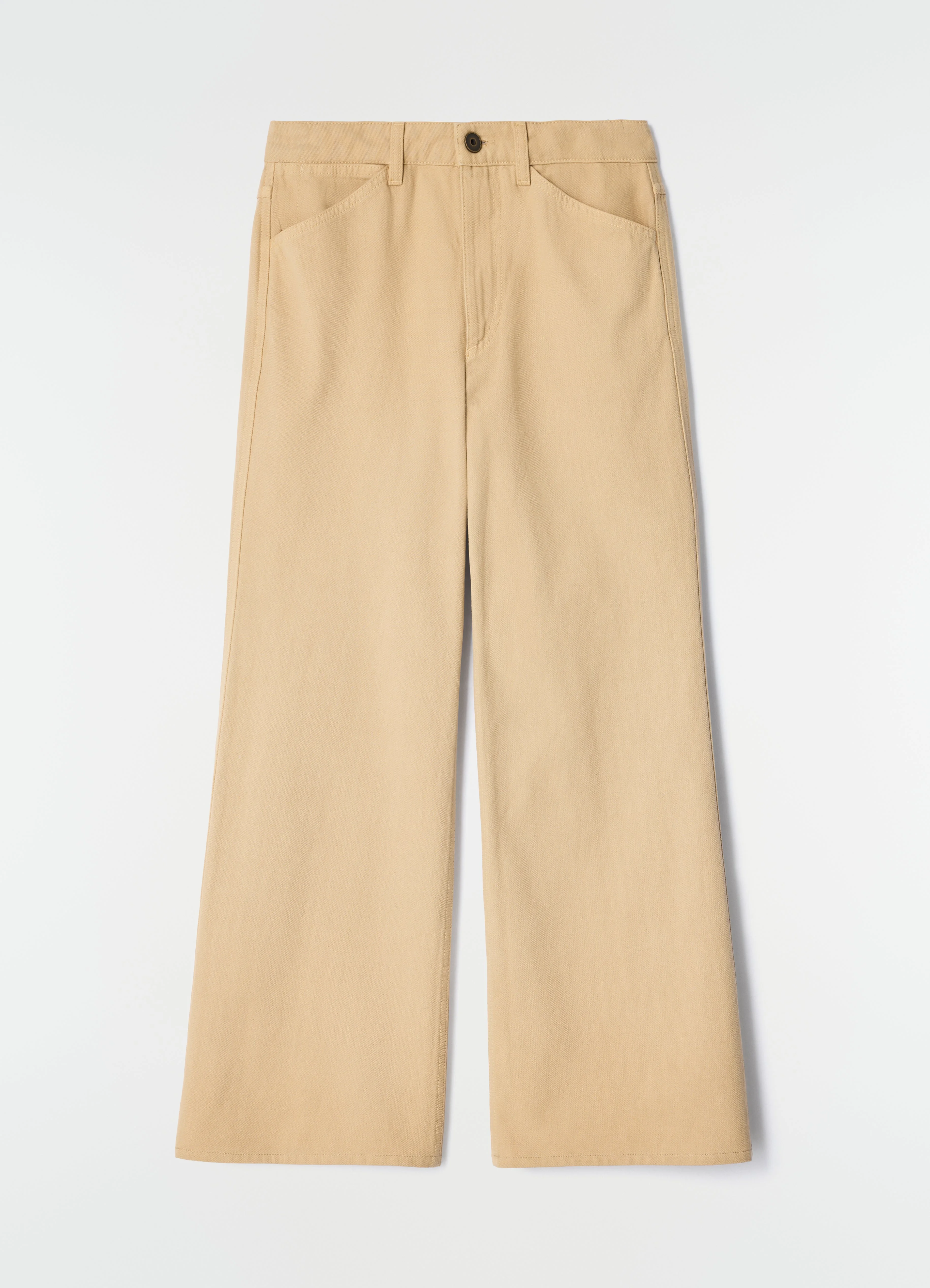 FLARED FIVE-POCKET PANTS IN HEAVY GARMENT-DYED BROKEN TWILL - 1