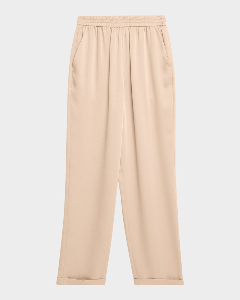 Tapered Twill Crepe Trousers 1