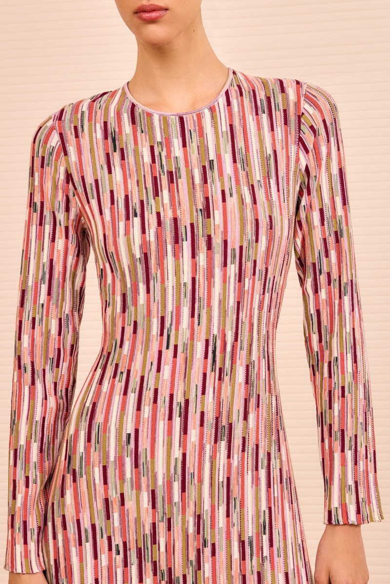 ULLA JOHNSON Estella Multicolor Midi Dress outlook