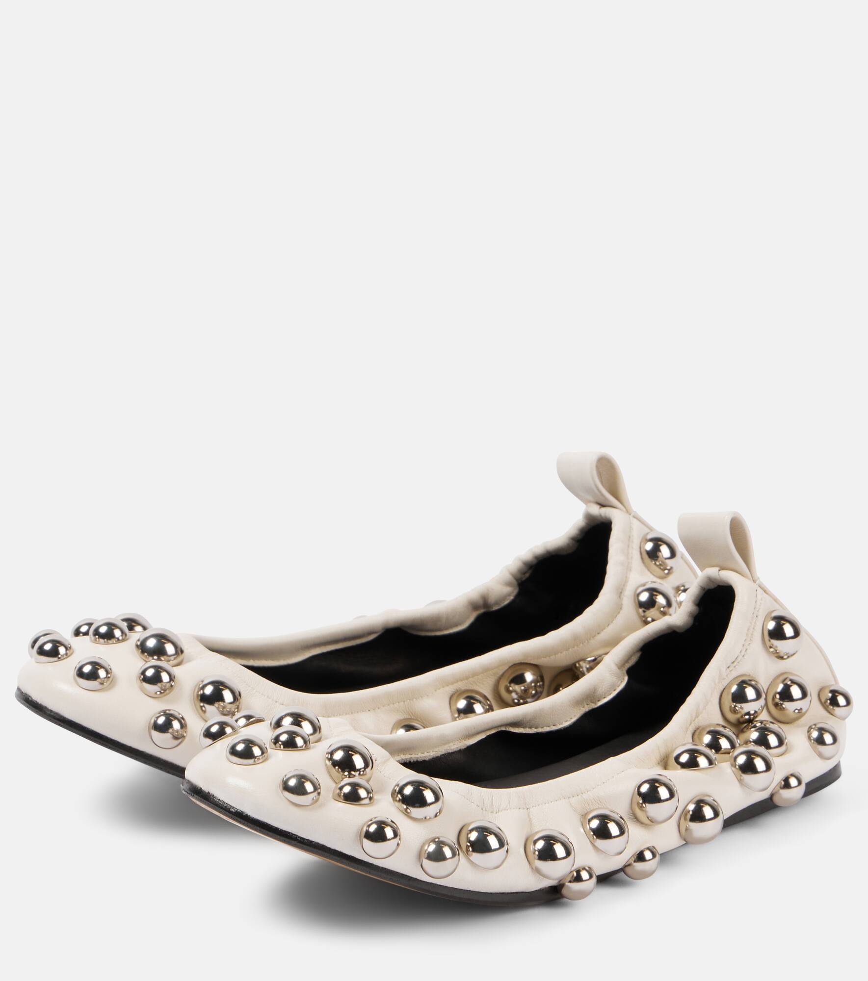 Belna studded leather ballet flats - 5