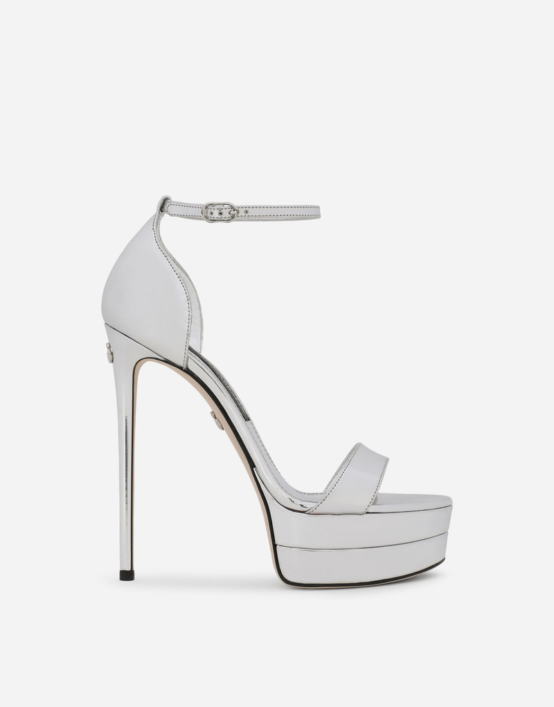 Mirrored-effect calfskin platform sandals 1