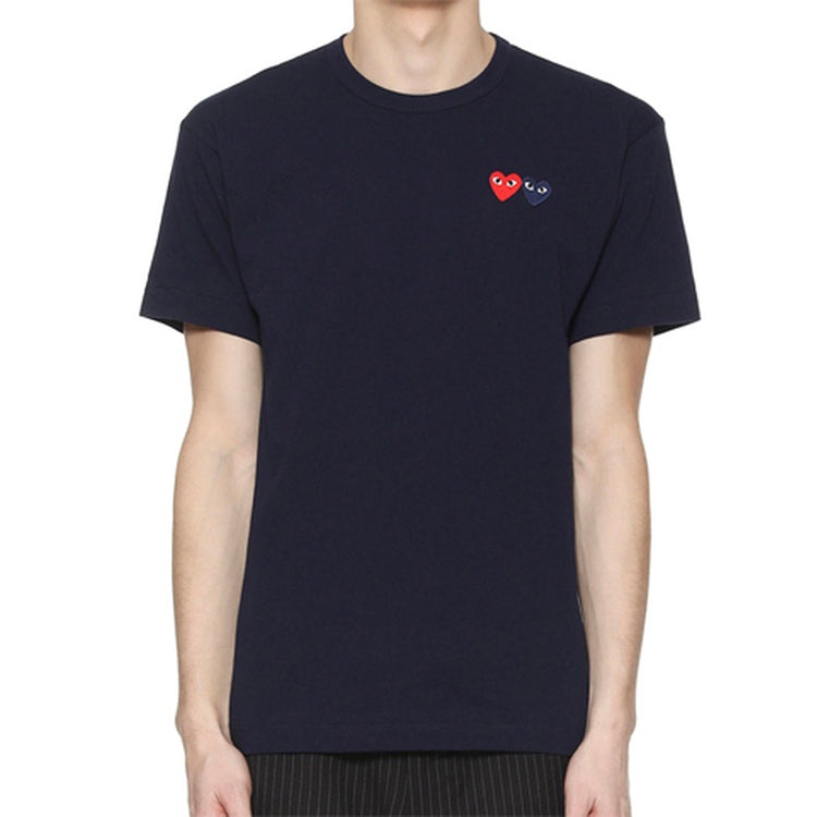 COMME des GARCONS PLAY Basic T-Shirt Two Emblems 'Navy' AZ-T226-051-2 - 2