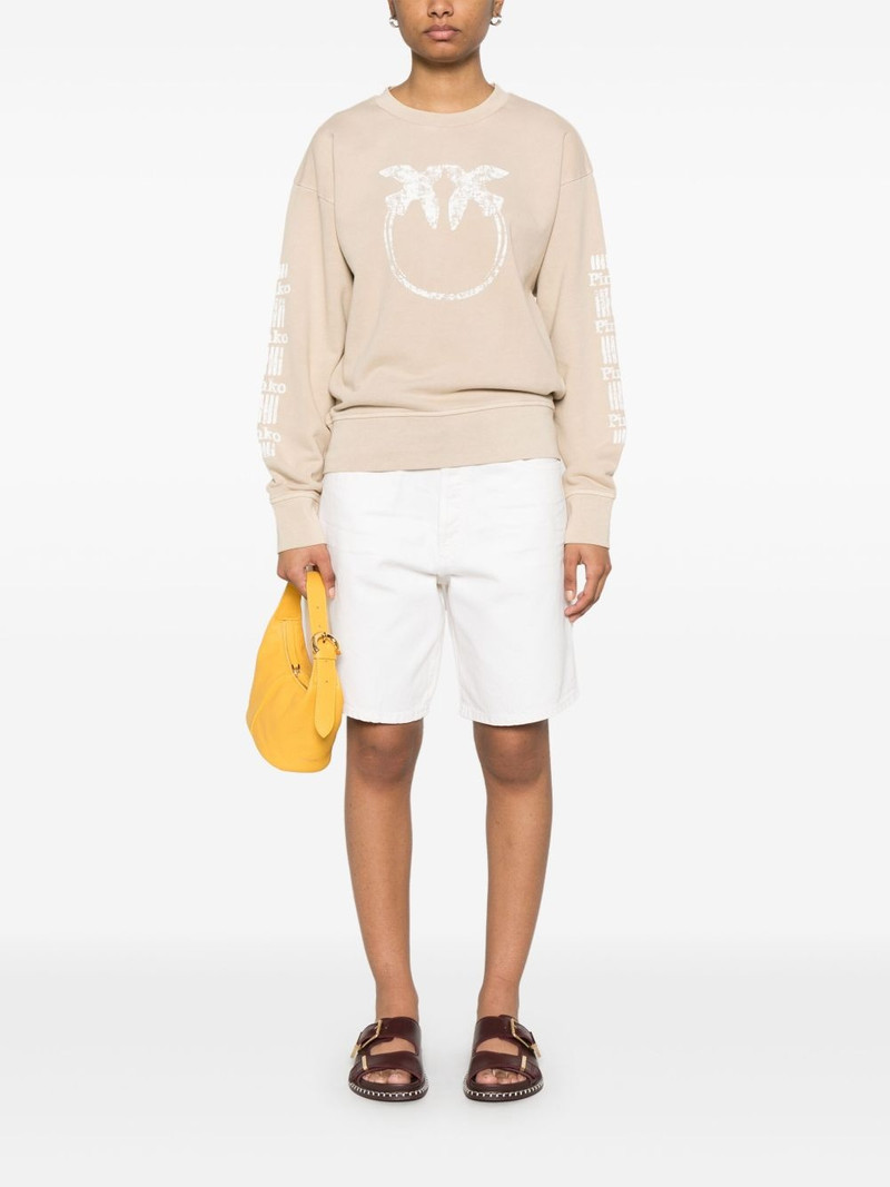 PINKO Love Birds-print sweatshirt outlook