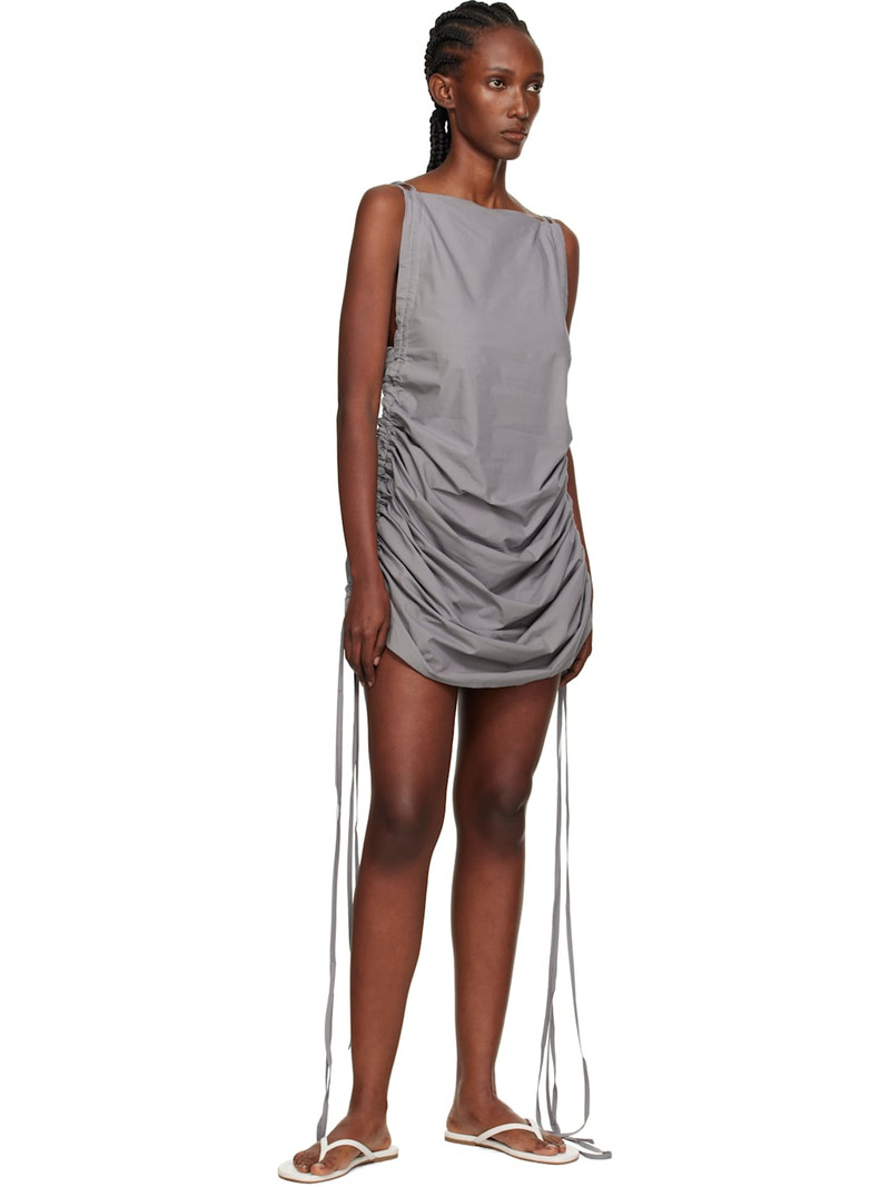 BASERANGE Gray Pictorial Strap Midi Dress outlook