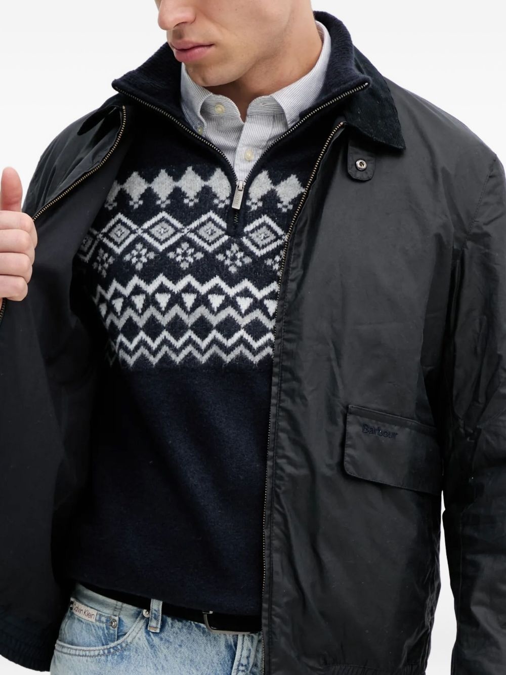 Newbury zip-fastening corduroy-collar jacket - 4