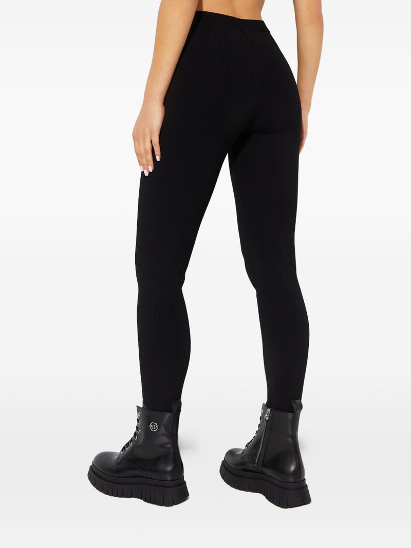 elasticated ribbed-knit leggings 4