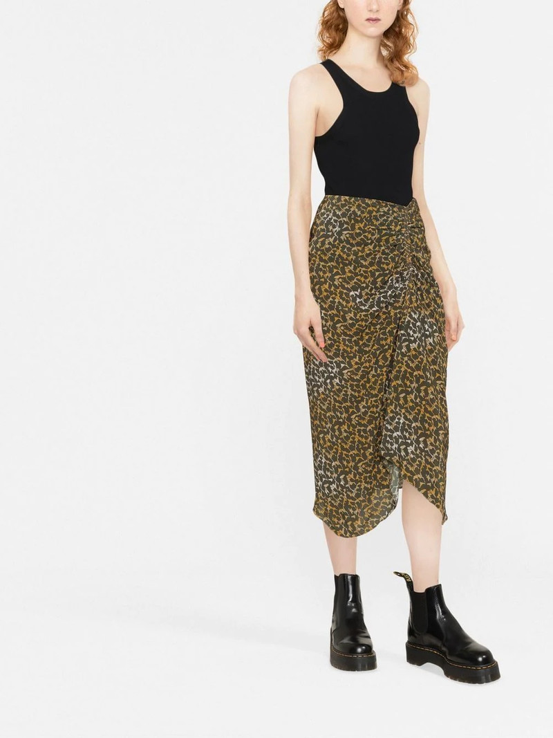 Isabel Marant Étoile Azaria floral-print draped skirt outlook