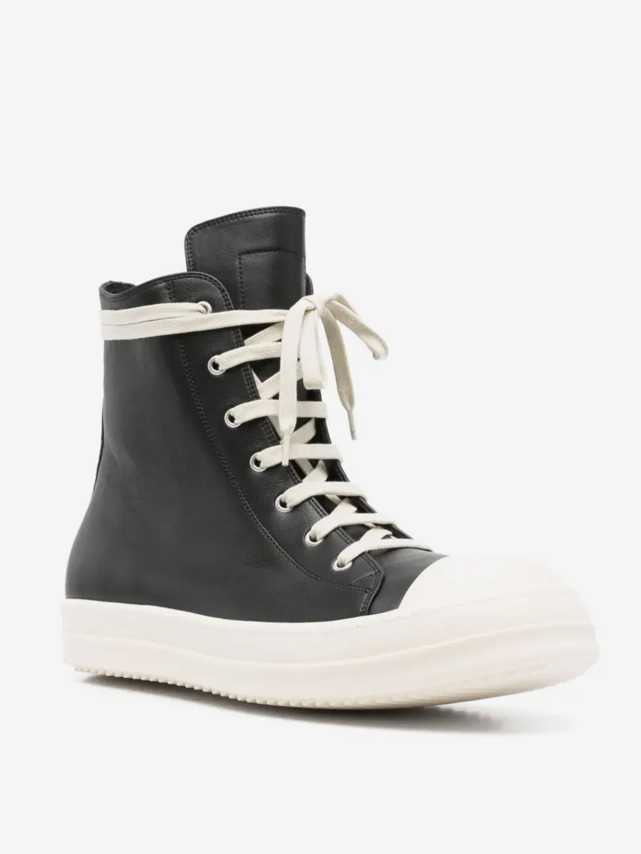 RICK OWENS - Men Leather High Top Sneakers - 2