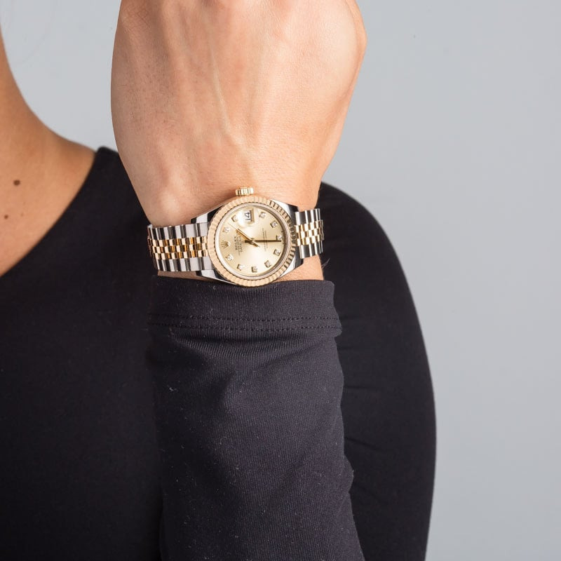Lady Rolex Datejust 279173 Champagne Diamond Dial - 5